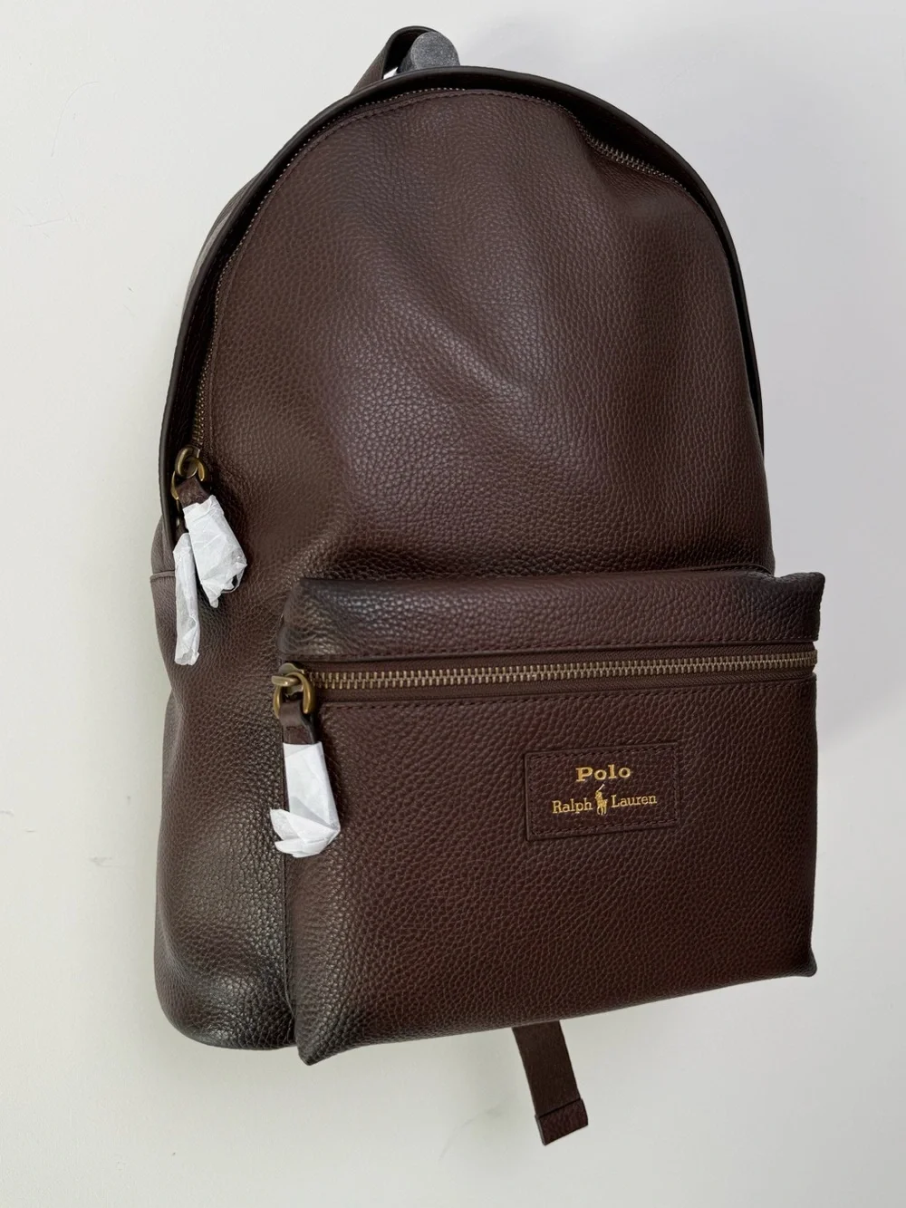 Polo Ralph Lauren Pebbled Leather Backpack. New with tags